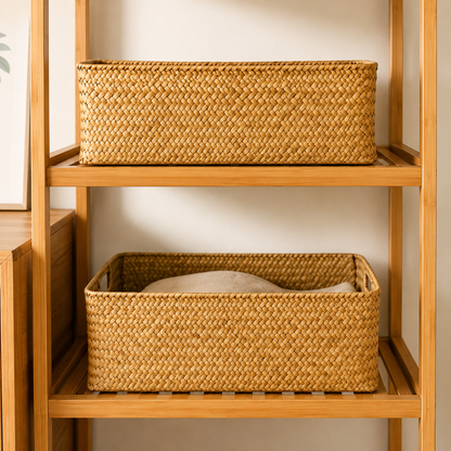 Natural Woven Seagrass Storage Basket