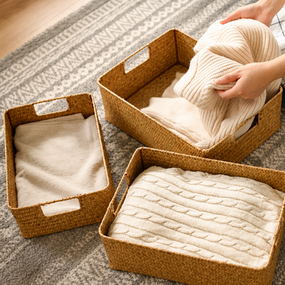 Natural Woven Seagrass Storage Basket
