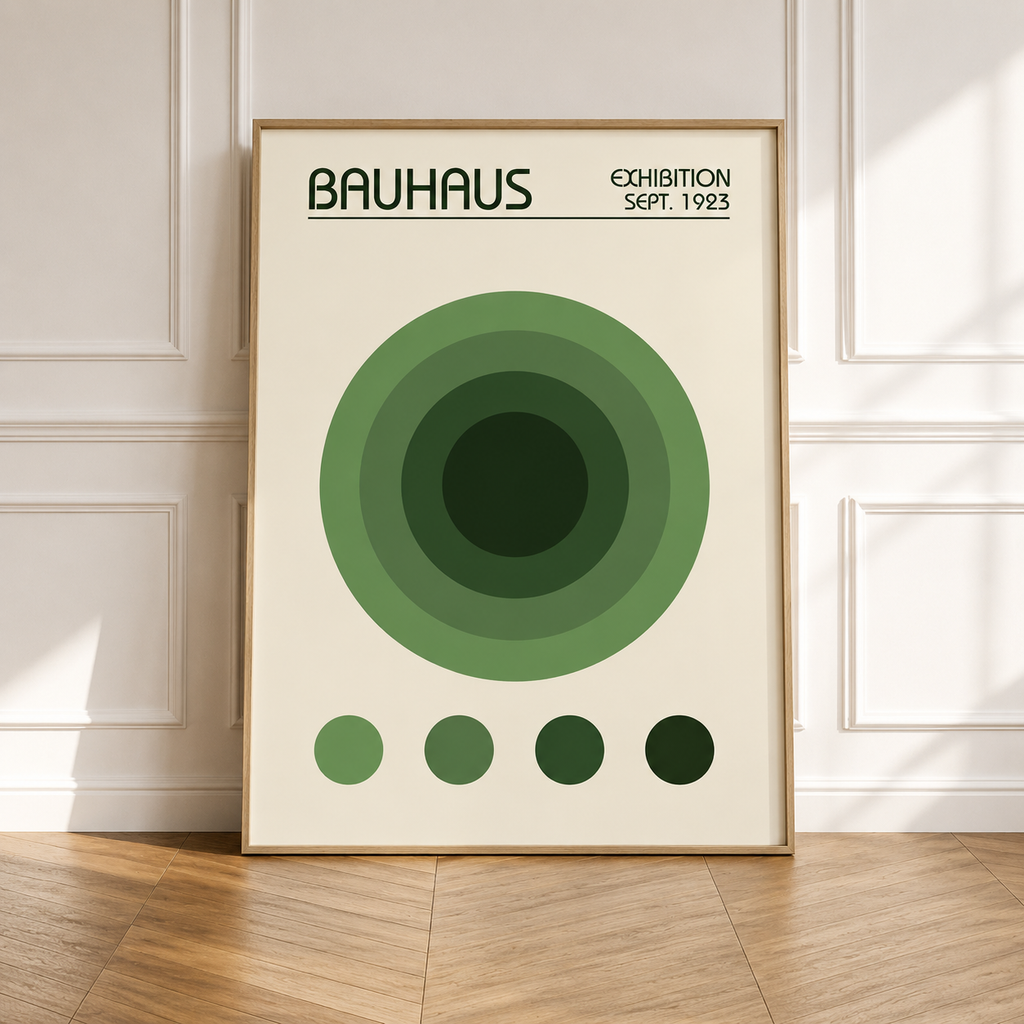 Green Bauhaus Geometric Designs Collection - Canvas Prints