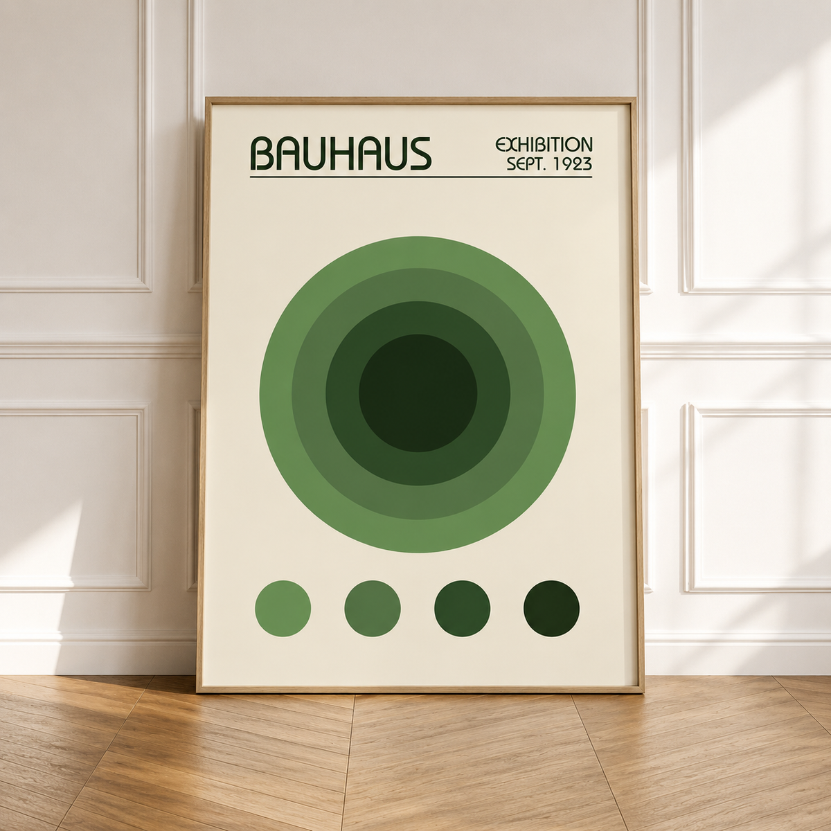 Green Bauhaus Geometric Designs Collection - Canvas Prints