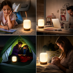 Pleated Touch Control Rechargeable Lamp