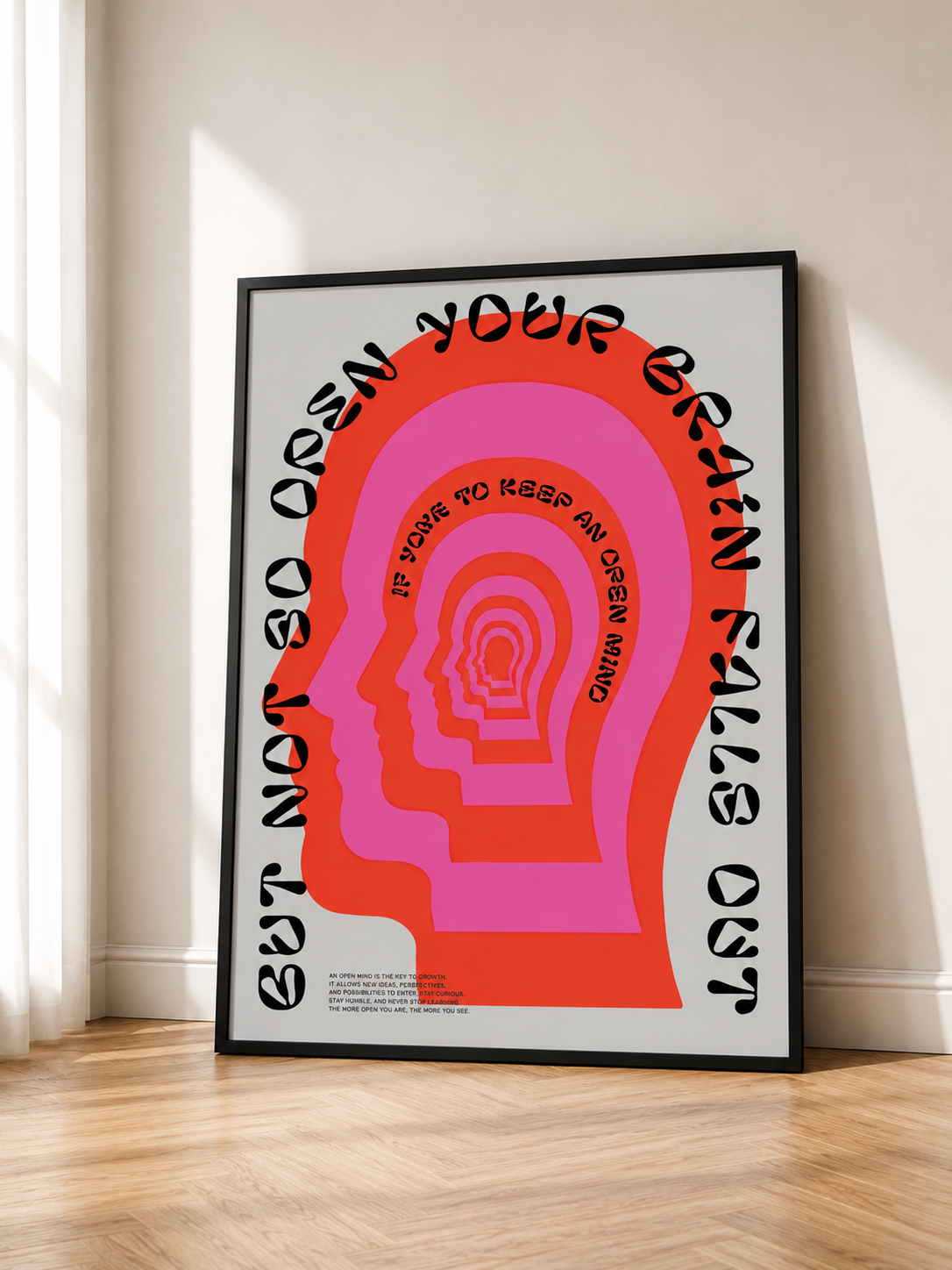 Modernes abstraktes Poster „Open Your Mind“ Blaue Wellen, Papierdruck, Heimdekoration, Schlafzimmer, Eingangsbereich, Bar, Café, Kunstgemälde
