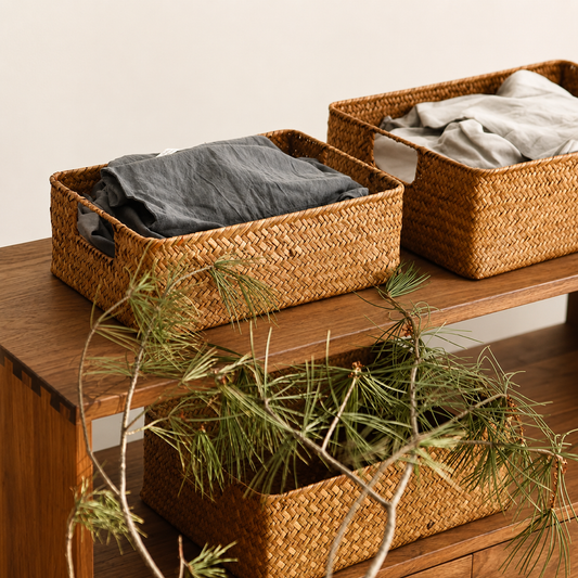 Natural Woven Seagrass Storage Basket