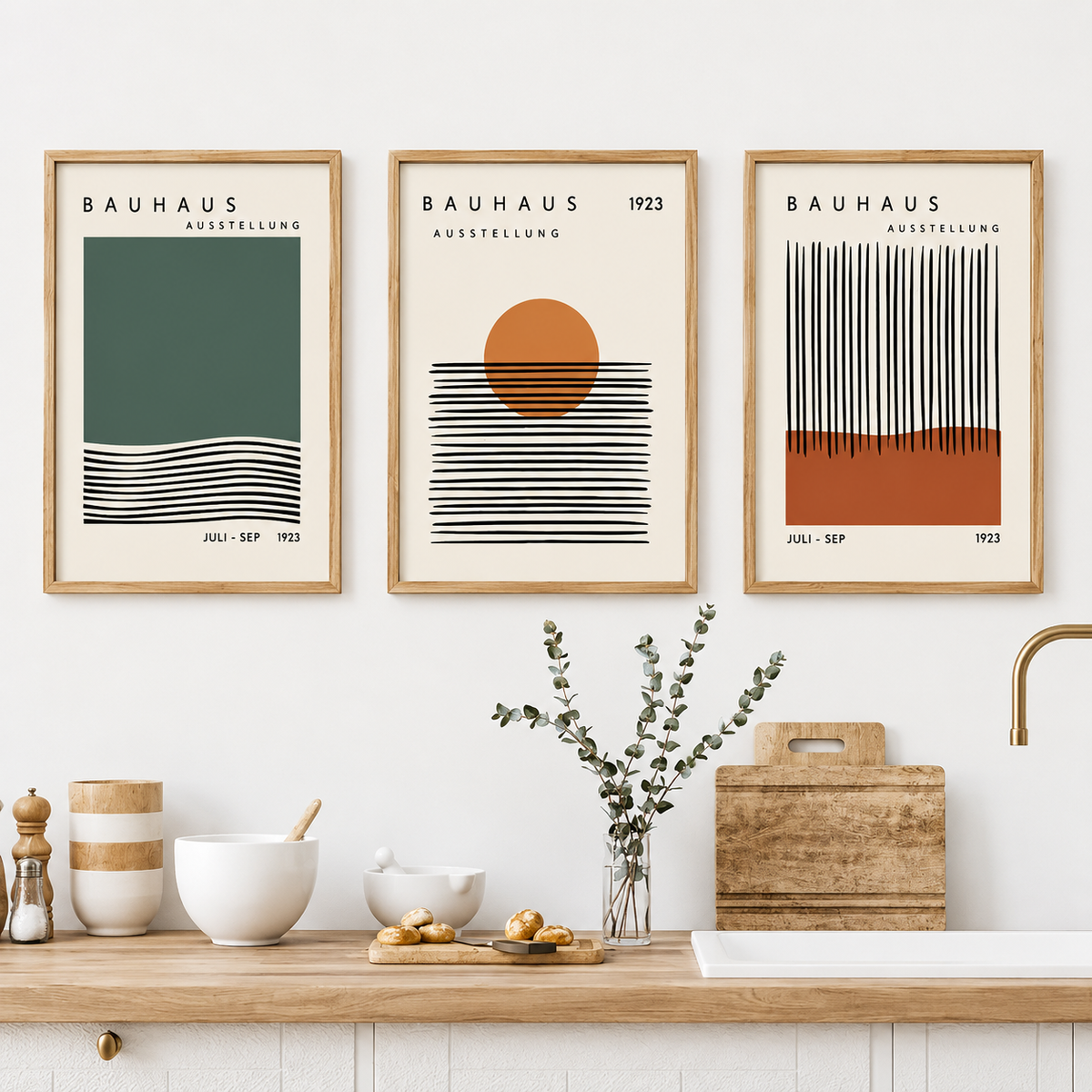 Orange & Beige Abstract Design Sets - Canvas Prints