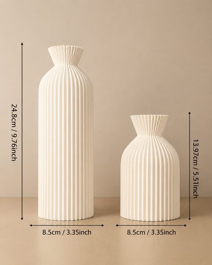 Pleated Wabi-Sabi Vase Collection