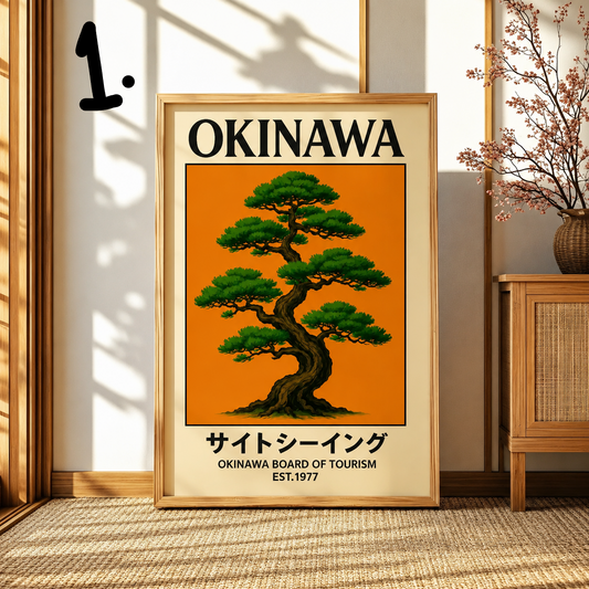 Vintage Okinawa Canvas Print Collection | Unframed