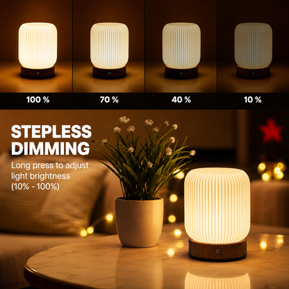 Pleated Touch Control Rechargeable Lamp
