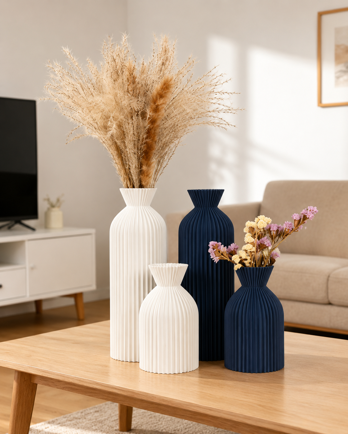 Pleated Wabi-Sabi Vase Collection