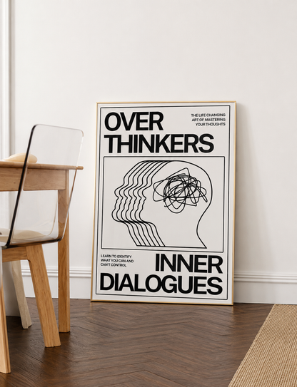 Modernes abstraktes Poster „Open Your Mind“ Blaue Wellen, Papierdruck, Heimdekoration, Schlafzimmer, Eingangsbereich, Bar, Café, Kunstgemälde