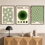 Green Bauhaus Geometric Designs Collection - Canvas Prints