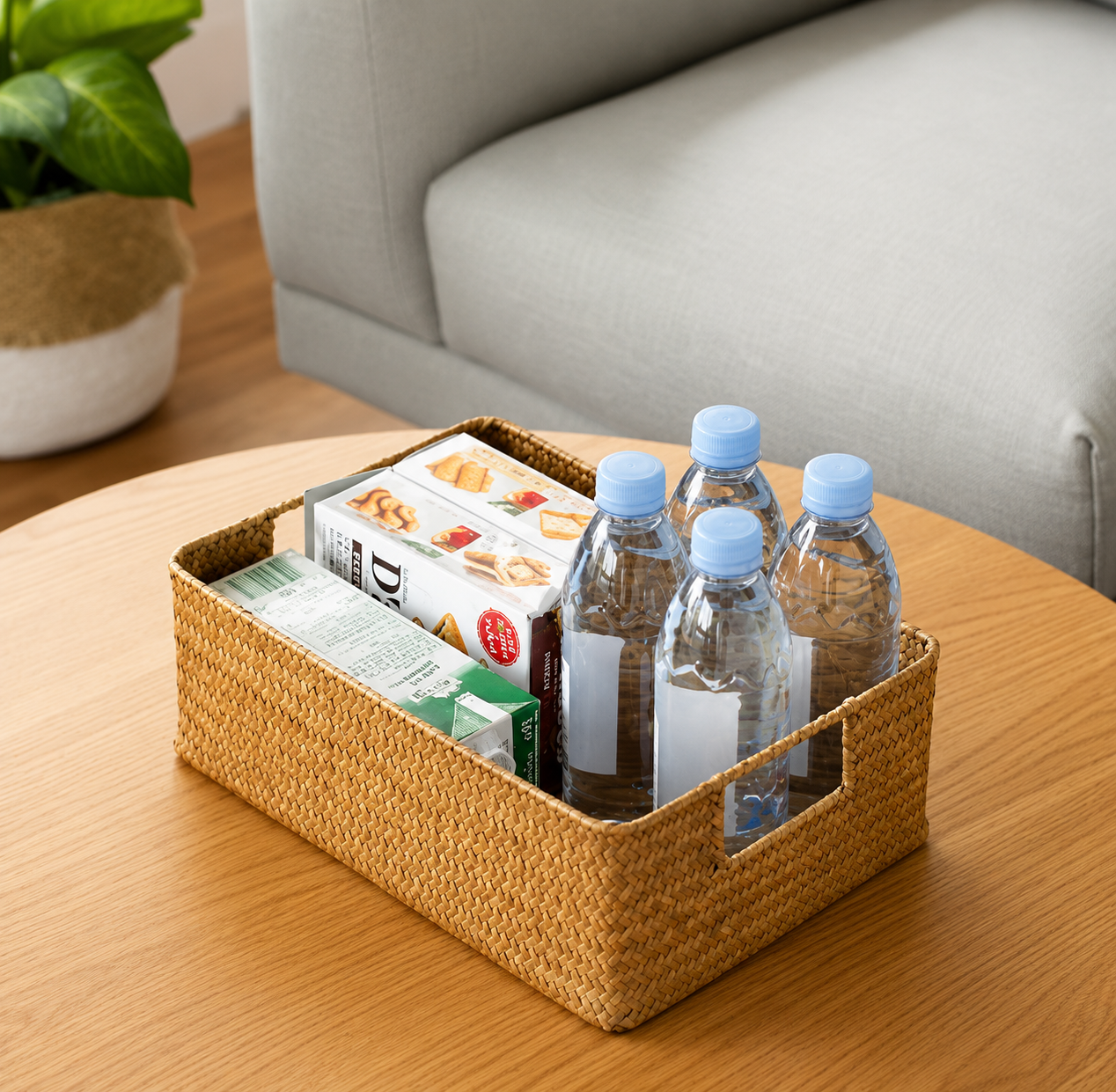 Natural Woven Seagrass Storage Basket