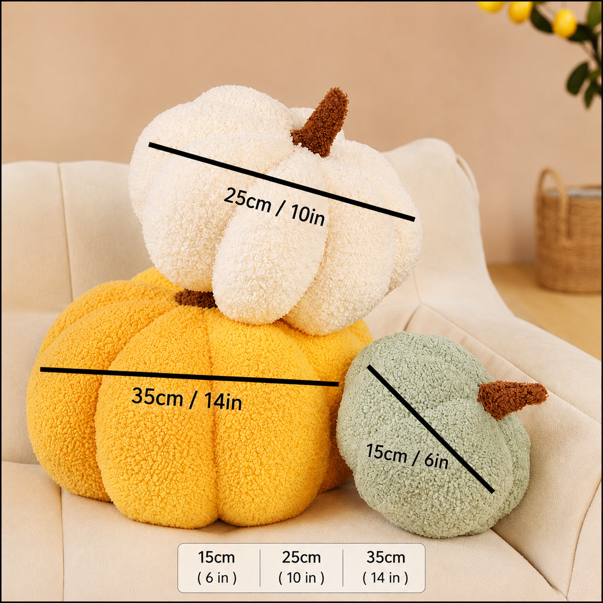 Plush Pumpkin Throw Pillow
