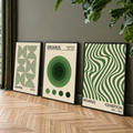 Green Bauhaus Geometric Designs Collection - Canvas Prints