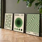 Green Bauhaus Geometric Designs Collection - Canvas Prints