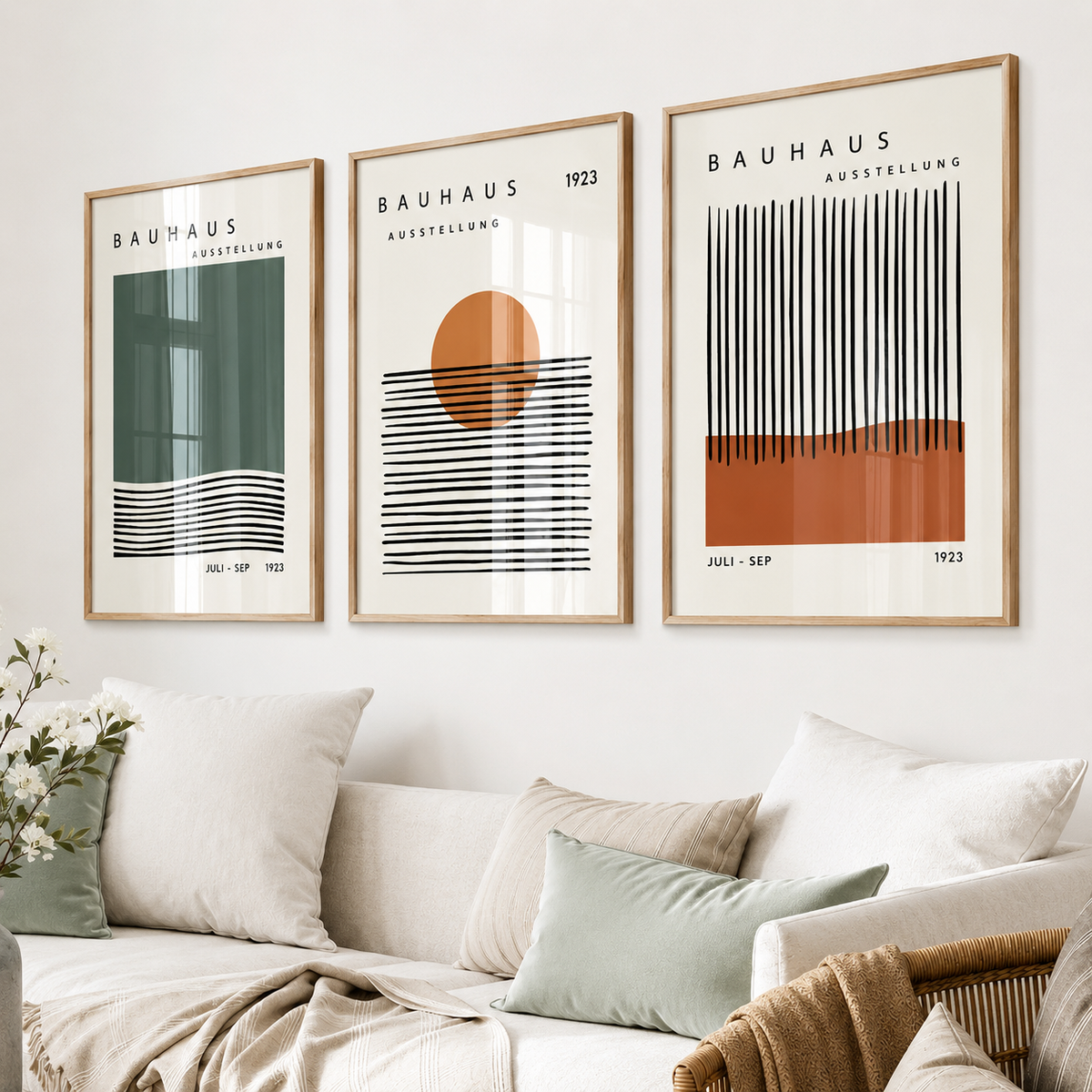 Orange & Beige Abstract Design Sets - Canvas Prints