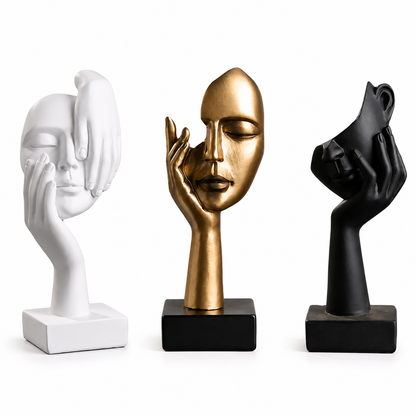 Minimalist Resin Face Sculptures