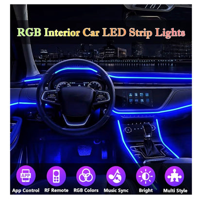 RGB LED Fiber Optic Interior Ambient Lighting Kit (8M) – APP Controlled