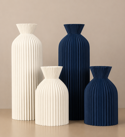 Pleated Wabi-Sabi Vase Collection
