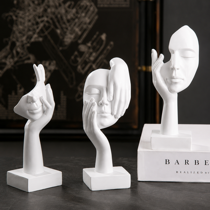 Minimalist Resin Face Sculptures
