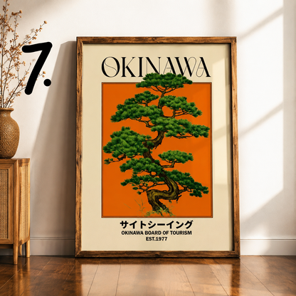 Vintage Okinawa Canvas Print Collection | Unframed