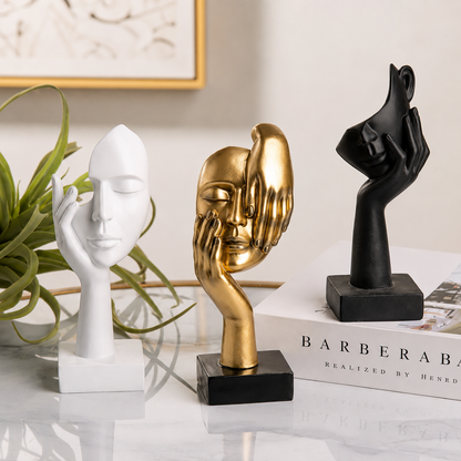 Minimalist Resin Face Sculptures