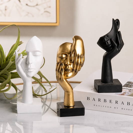 Minimalist Resin Face Sculptures