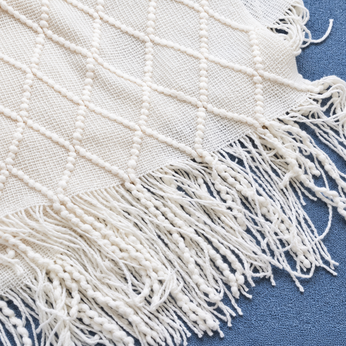 Knitted Tassel Throw Blanket
