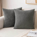 Textured Corduroy Throw Pillow Case