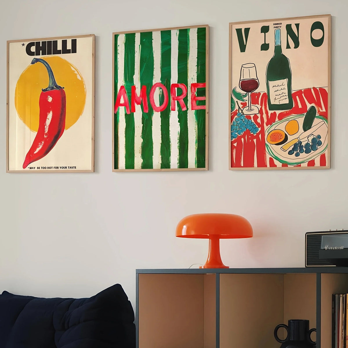 Chilli, Amore and Vino Collection - Canvas Prints