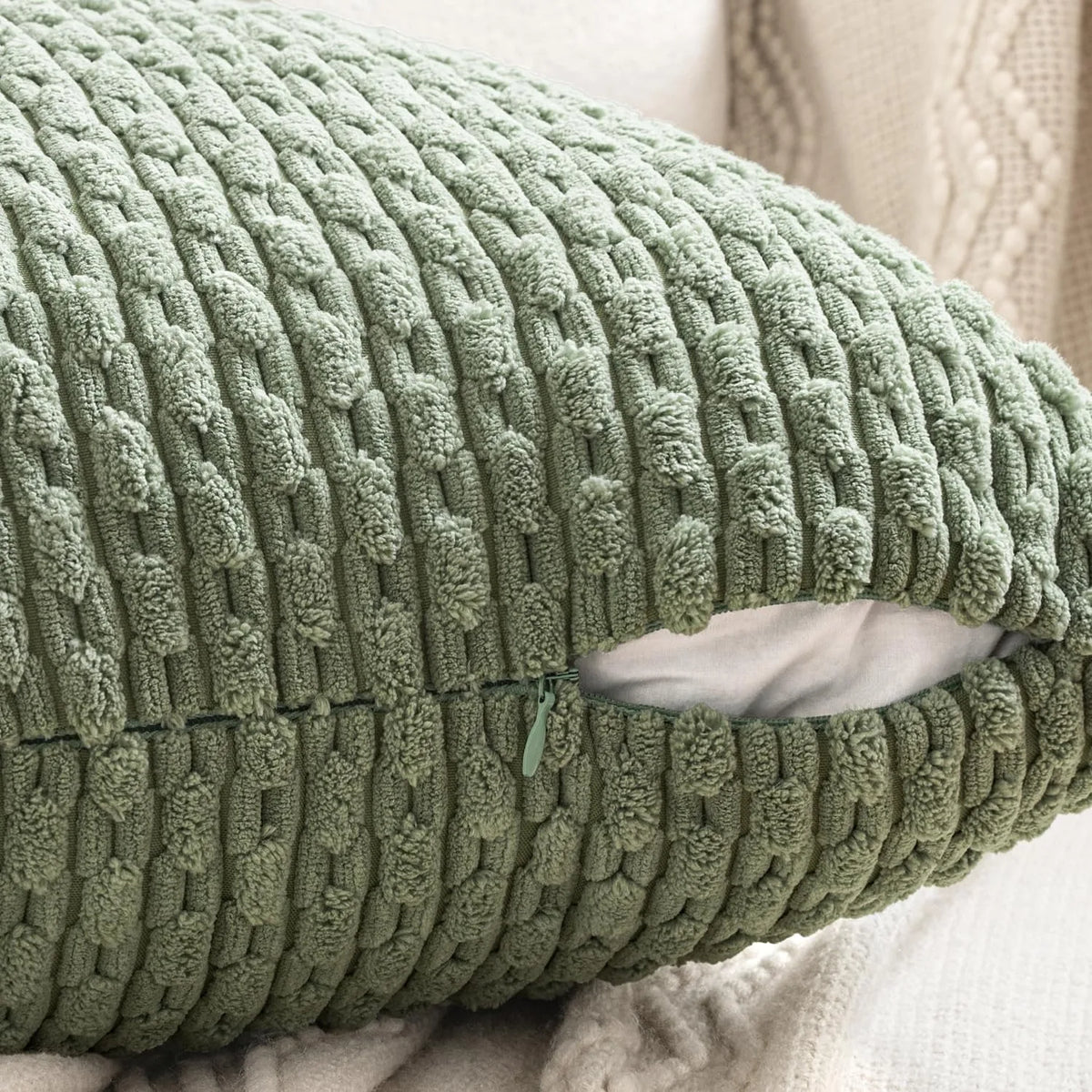 Textured Corduroy Throw Pillow Case