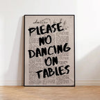 Please No Dancing On Tables - Canvas Wall Art Unframed