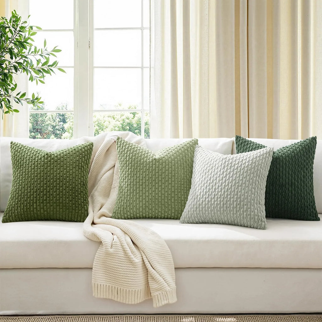 Textured Corduroy Throw Pillow Case