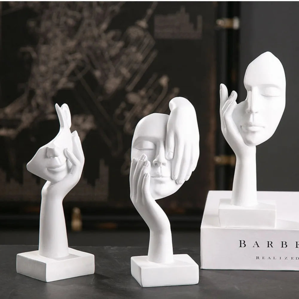 Minimalist Resin Face Sculptures