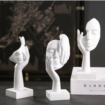 Minimalist Resin Face Sculptures
