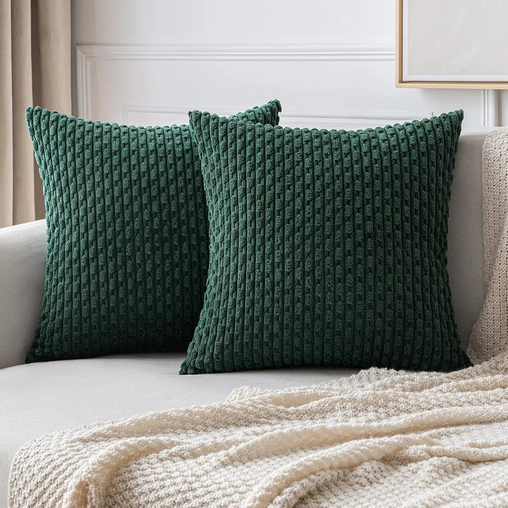 Textured Corduroy Throw Pillow Case