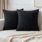 Textured Corduroy Throw Pillow Case