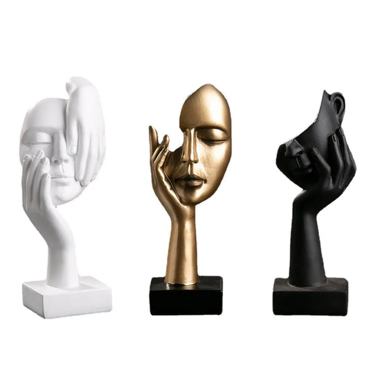 Minimalist Resin Face Sculptures