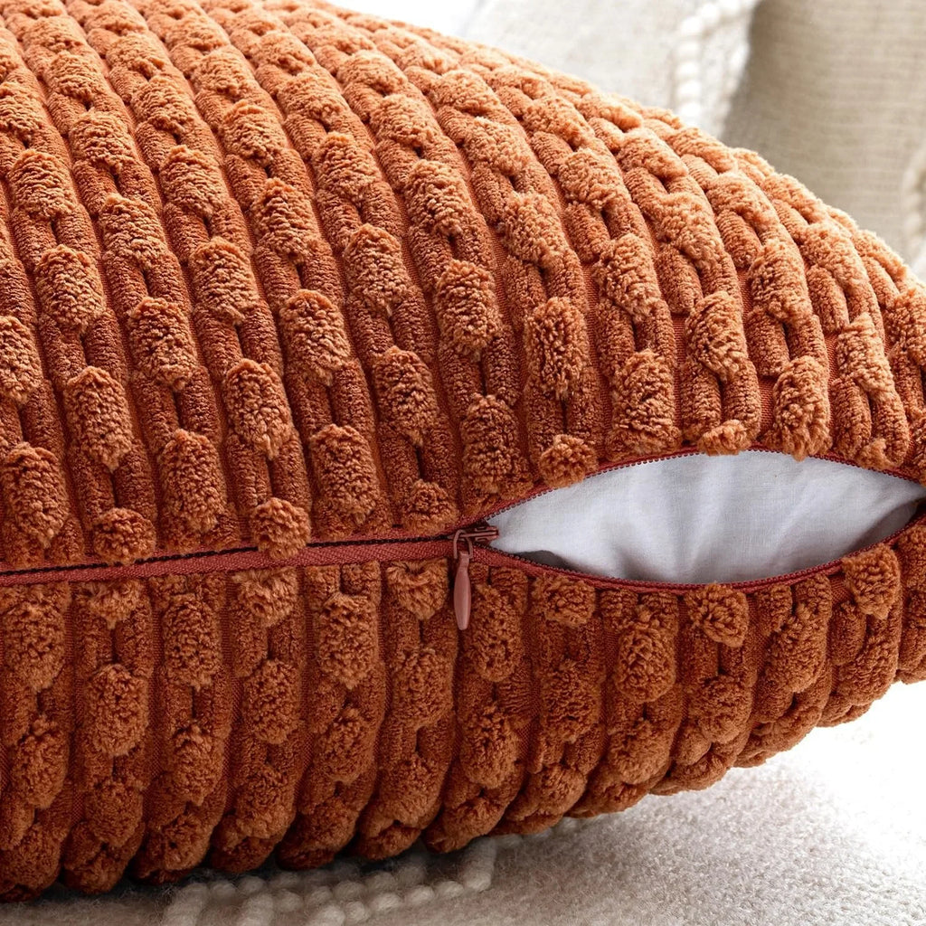 Textured Corduroy Throw Pillow Case
