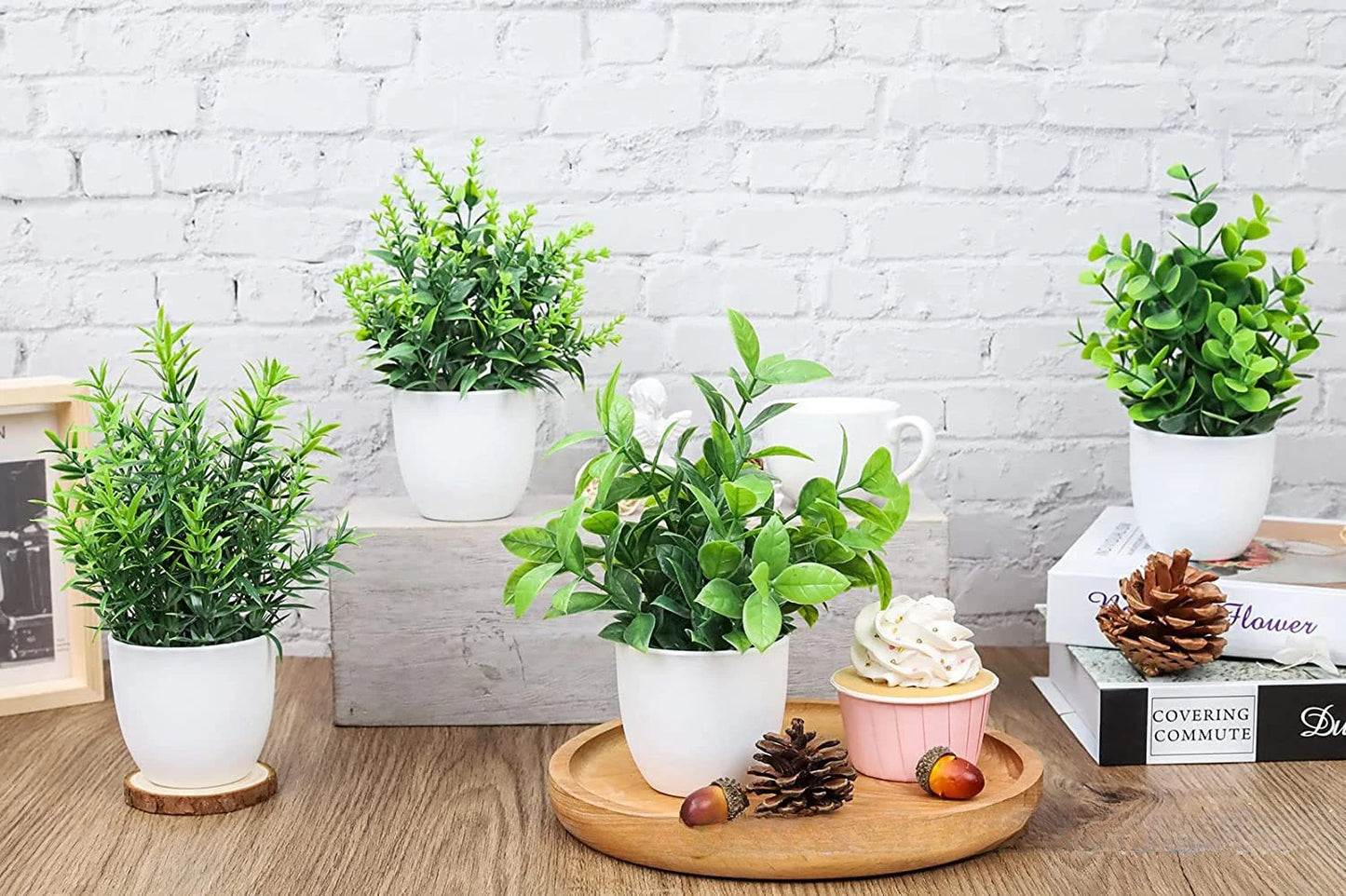 Mini Faux Potted Plant