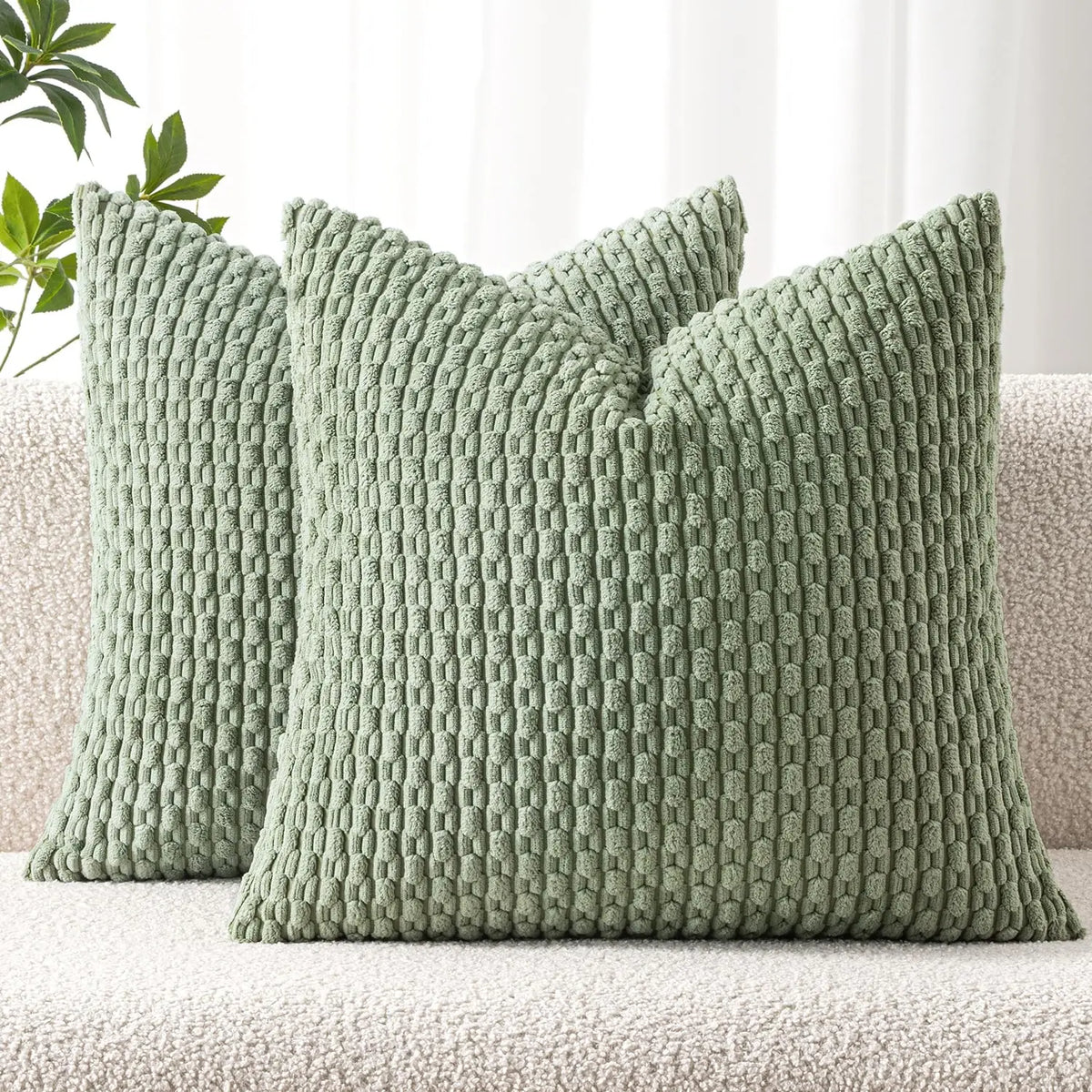 Textured Corduroy Throw Pillow Case