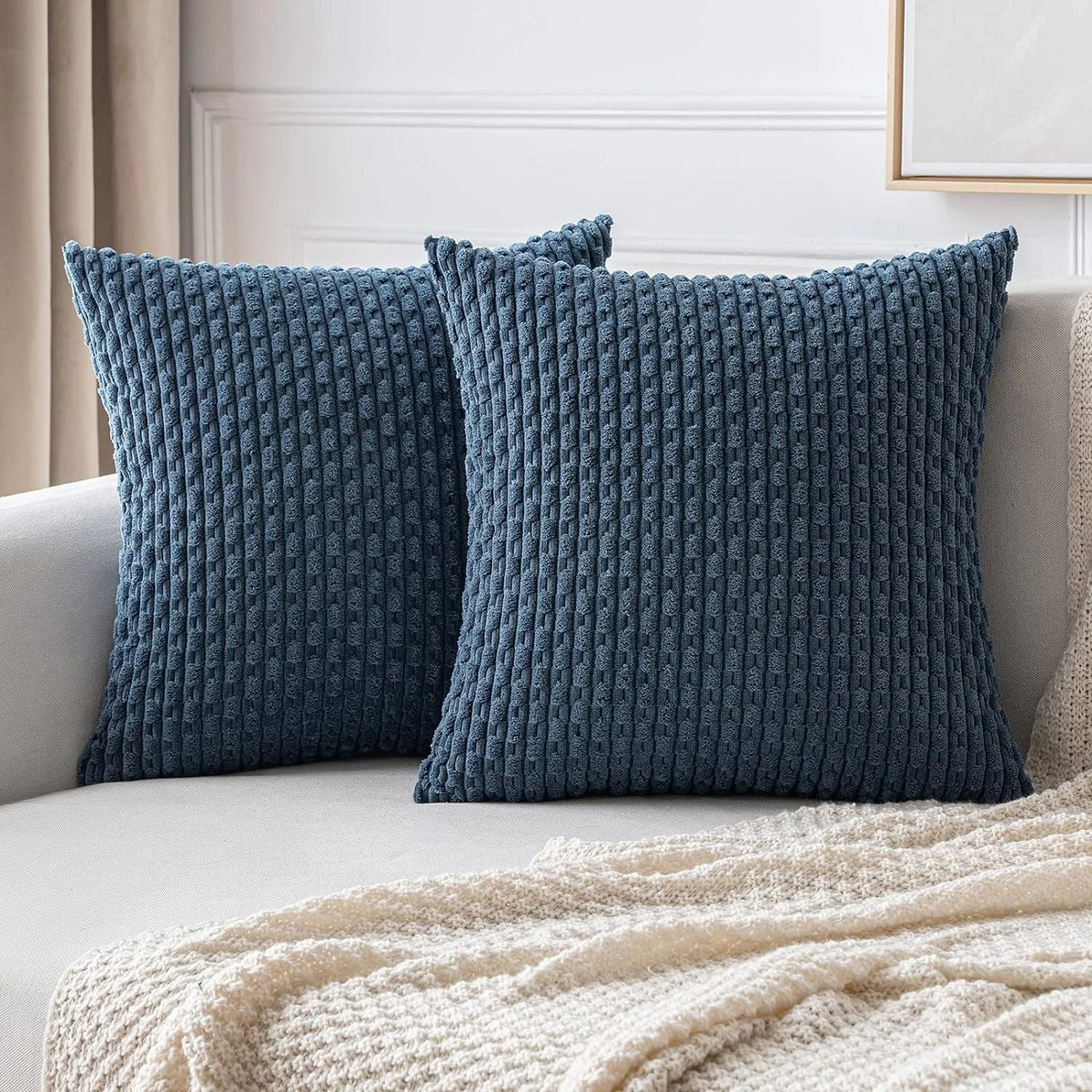 Textured Corduroy Throw Pillow Case