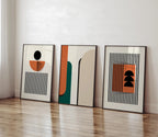 Orange & Beige Abstract Design Sets - Canvas Prints