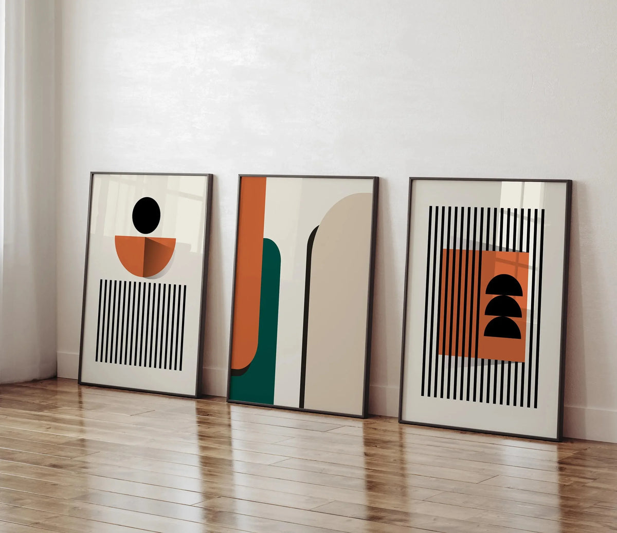 Orange & Beige Abstract Design Sets - Canvas Prints