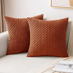 Textured Corduroy Throw Pillow Case