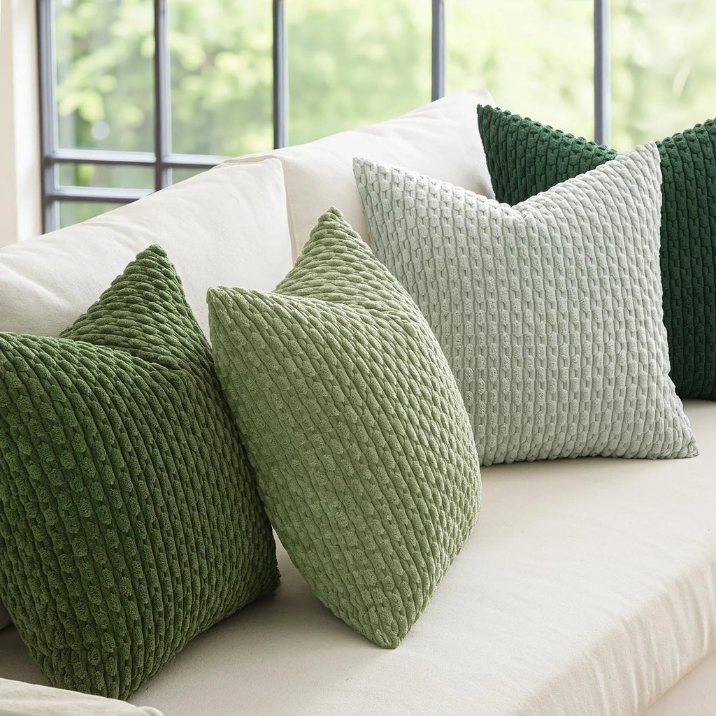 Textured Corduroy Throw Pillow Case
