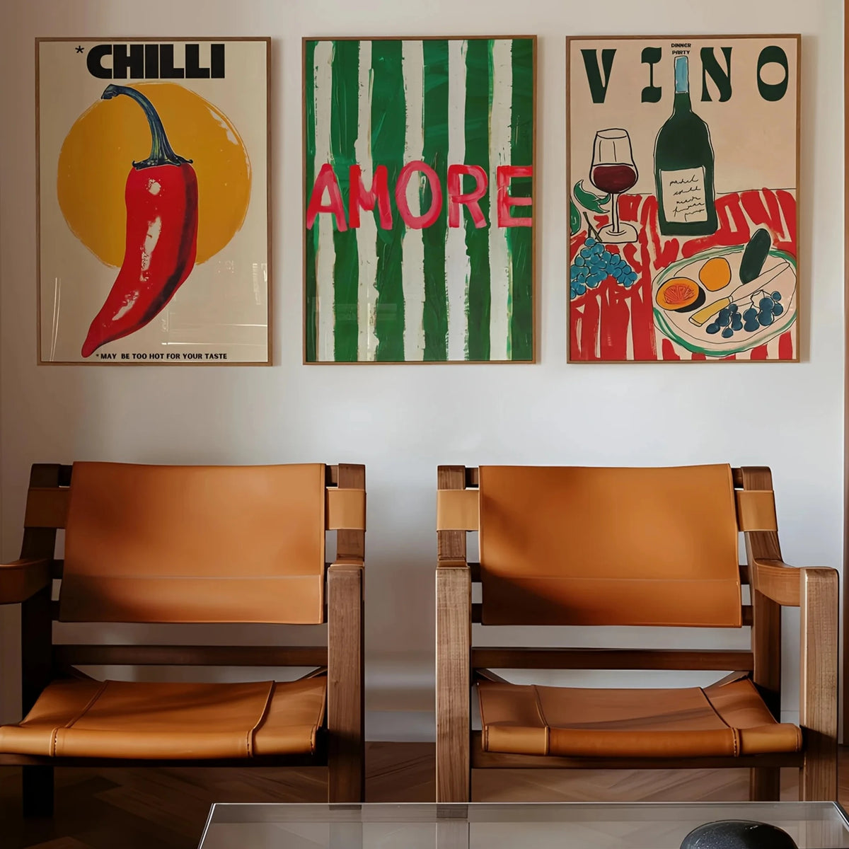 Chilli, Amore and Vino Collection - Canvas Prints