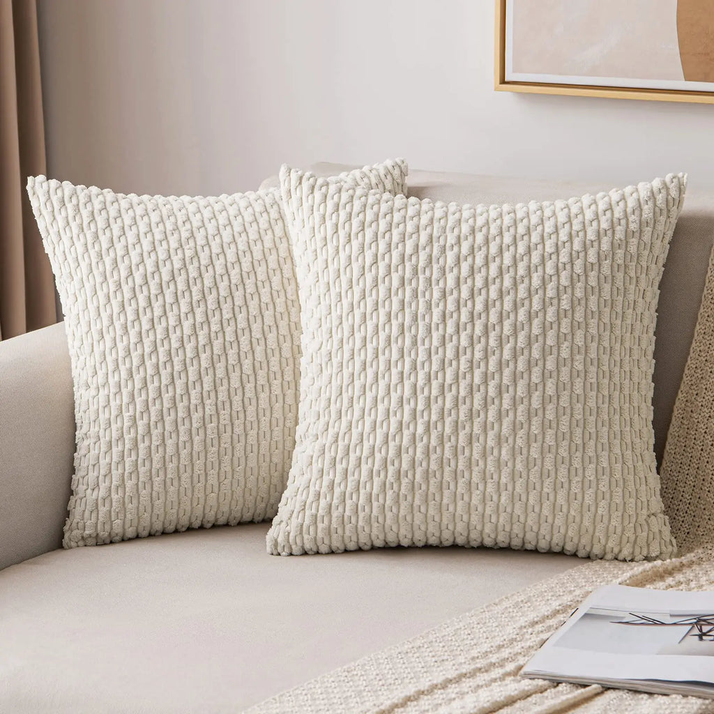 Textured Corduroy Throw Pillow Case